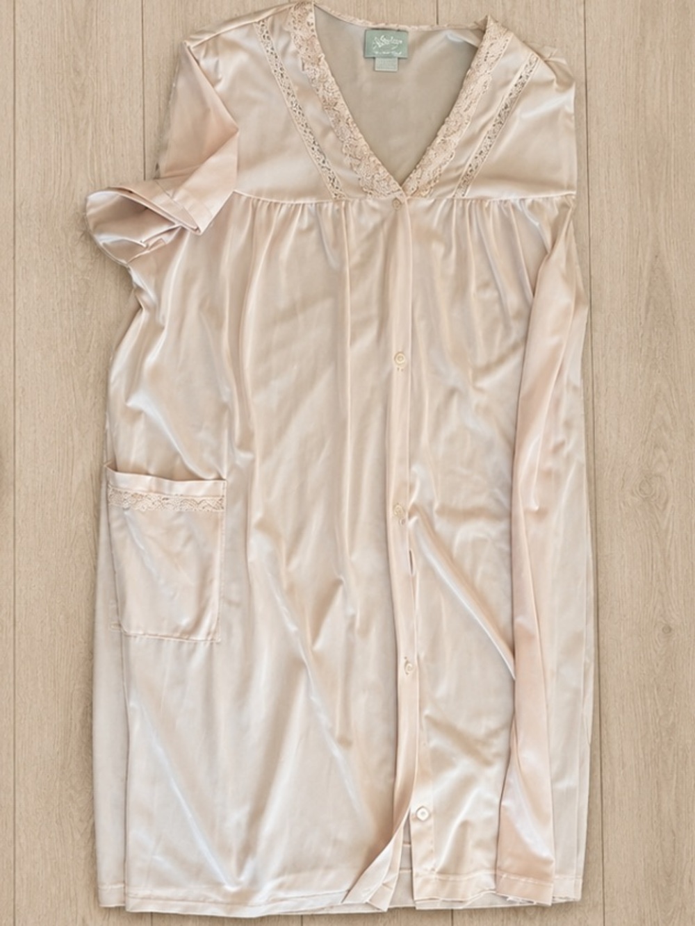 VINTAGE Blair Blush Pink Semi Sheer Lace Nightgown